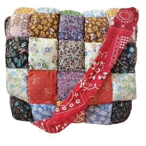 Puffy Squares Multicolor Crossbody Patchwork-Vintage Handmade-Holly Hobby